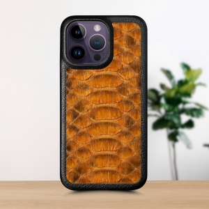 Шкіряна накладка Stenk ExBacker Python Scales для Apple iPhone 14 Pro Коричневий