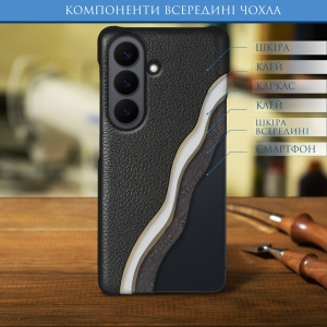 Шкіряна накладка Stenk Cover для Samsung Galaxy S26 Plus Чорний