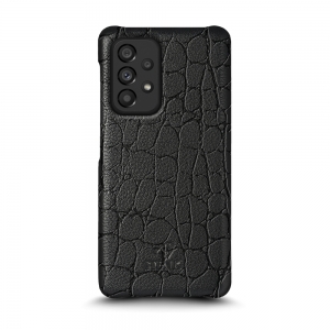 Кожаная накладка Stenk Reptile Cover для Samsung Galaxy A53 5G Чёрная