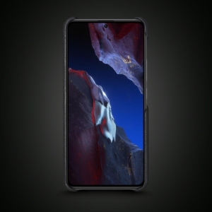 Кожаная накладка Stenk WoodBacker для Xiaomi Poco F5 Pro Чёрная