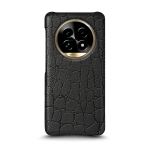 Кожаная накладка Stenk Reptile Cover для Realme 13 Pro Plus Черный