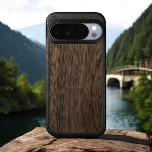 Шкіряна накладка Stenk WoodBacker для Google Pixel 10 Pro XL Чорна