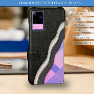 Чехол книжка Stenk Premium для Vivo V21e 4G Черный