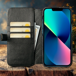Чехол-портмоне Stenk Premium Wallet для Apple iPhone 13 Чёрный