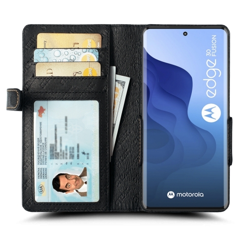 чехол-книжка на Motorola Edge 30 Fusion Черный Stenk Wallet фото 2