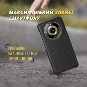 Шкіряна накладка Stenk Cover для Realme 11 Pro Чорна
