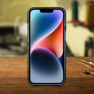 Шкіряна накладка Stenk ExBacker Python Scales Apple iPhone 14 Оливковий