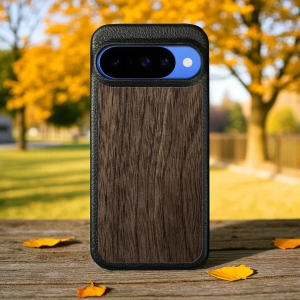 Шкіряна накладка Stenk WoodBacker для Google Pixel 10 Чорна