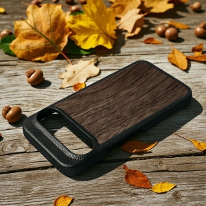 Шкіряна накладка Stenk WoodBacker для Google Pixel 10 Чорна