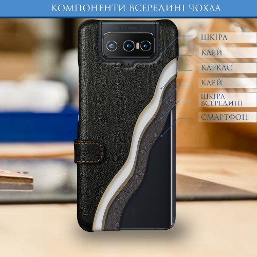 чохол-книжка на ASUS Zenfone 8 Flip Чорний Stenk Premium фото 5