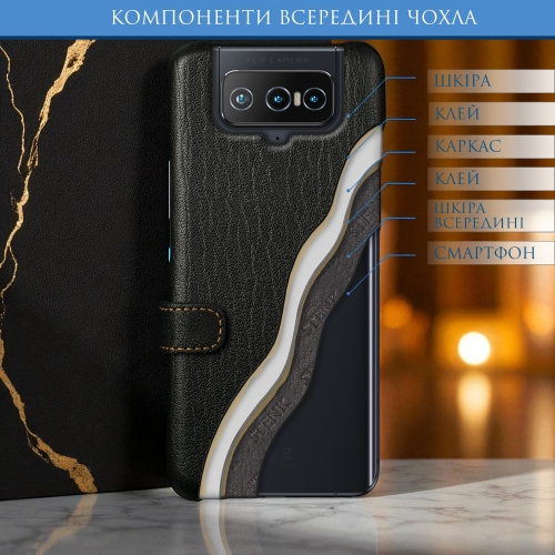 чохол-книжка на ASUS Zenfone 8 Flip Чорний Stenk Premium фото 5