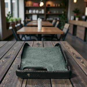 Шкіряна накладка Stenk WoodBacker для Motorola Edge 70 Чорна