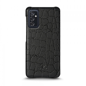 Кожаная накладка Stenk Reptile Cover для Samsung Galaxy M52 5G Чёрная