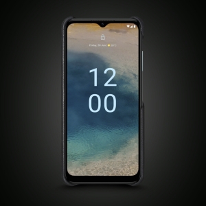 Кожаная накладка Stenk WoodBacker для Nokia G22 Чёрная