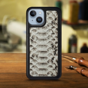 Кожаная накладка Stenk ExBacker Python Scales для Apple iPhone 14 Натуральный