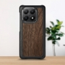 Кожаная накладка Stenk WoodBacker для Xiaomi 15T Чёрная