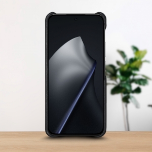 Шкіряна накладка Stenk WoodBacker для Xiaomi 15T Чорна