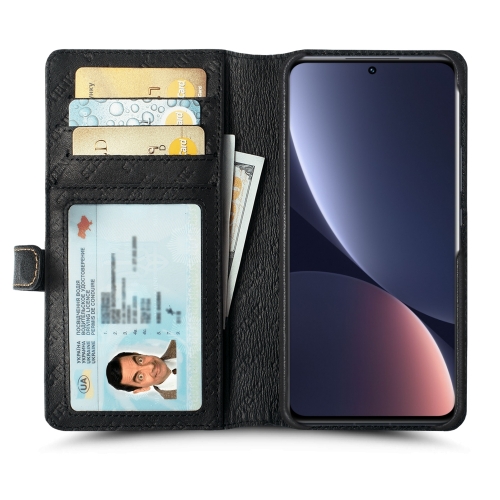 чехол-кошелек на Xiaomi 12 Pro 5G Черный Stenk Premium Wallet фото 2