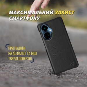 Шкіряна накладка Stenk Cover для TECNO Camon 19 Pro Чорна