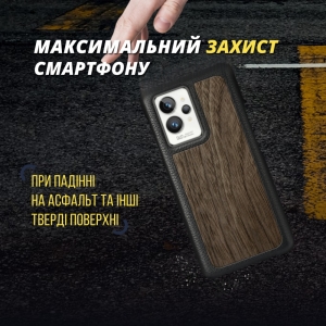 Шкіряна накладка Stenk WoodBacker для Realme GT2 Pro Чорна