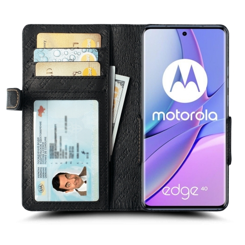 чехол-книжка на Motorola Edge 40 Черный Stenk Wallet фото 2