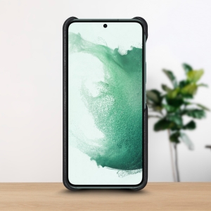 Кожаная накладка Stenk WoodBacker для Samsung Galaxy S22 Plus 5G Чёрный