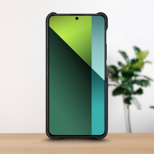 Шкіряна накладка Stenk WoodBacker для Xiaomi Redmi Note 13 Pro 5G Чорна