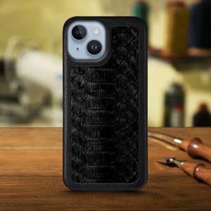 Кожаная накладка Stenk ExBacker Python Scales для Apple iPhone 14 Черный