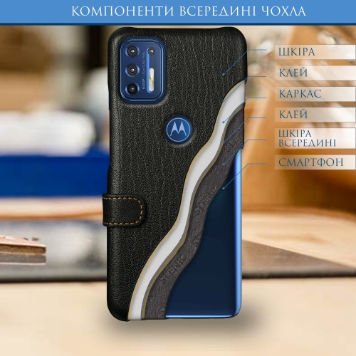чохол-книжка на Motorola Moto G9 Plus Чорний Stenk Premium фото 5