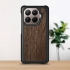 Кожаная накладка Stenk WoodBacker для Xiaomi 15T Pro Чёрная