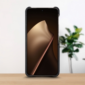 Шкіряна накладка Stenk WoodBacker для Xiaomi 15T Pro Чорна