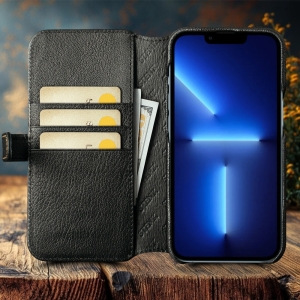 Чохол книжка Stenk Premium Wallet для Apple iPhone 13 Pro Max Чорний