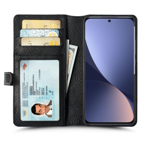 чехол-кошелек на Xiaomi 12 5G Черный Stenk Premium Wallet фото 2