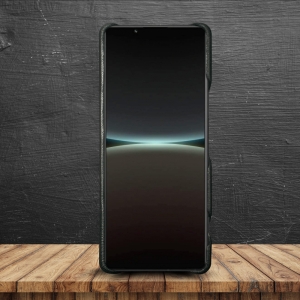 Шкіряна накладка Stenk WoodBacker для Sony Xperia 5 IV Чорна