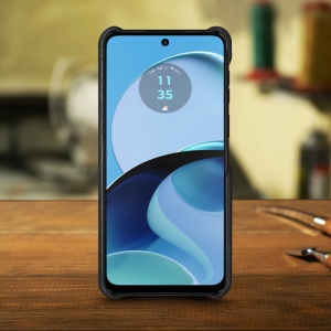 Кожаная накладка Stenk Cover для Motorola Moto G14 Чёрная