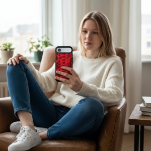 Шкіряна накладка Stenk ExBacker Python Scales для iPhone 17 Air Червоний